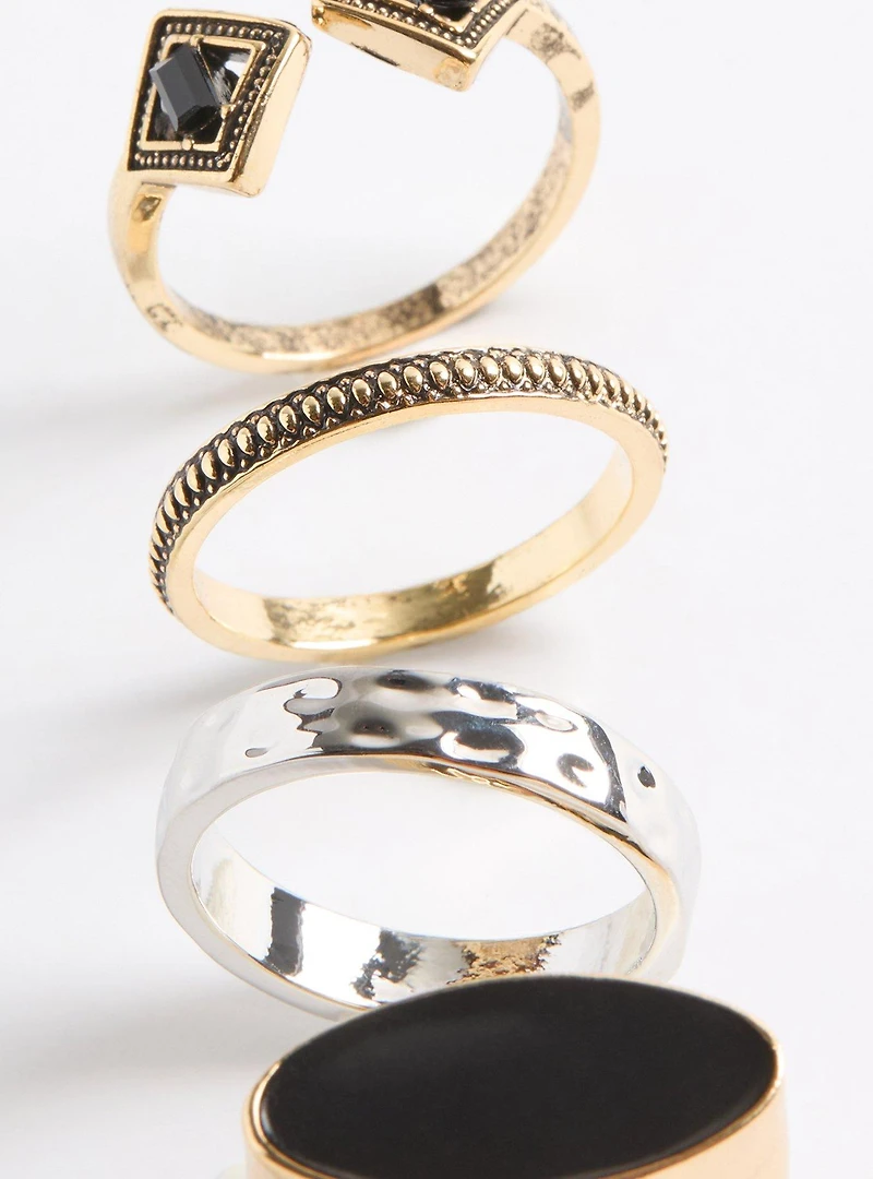 Signet Stone Ring Set