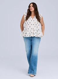 Belle Isle Pintuck Ruffle Top