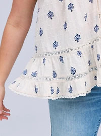 Belle Isle Pintuck Ruffle Top