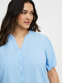 Puff Sleeve Button Front Top