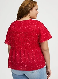 Chiffon  Smocked Detail Top