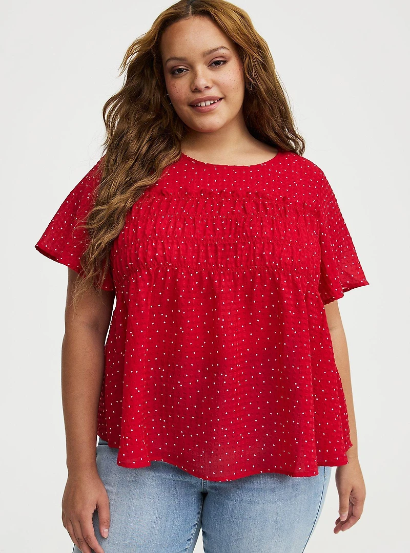 Chiffon  Smocked Detail Top