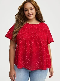 Chiffon  Smocked Detail Top