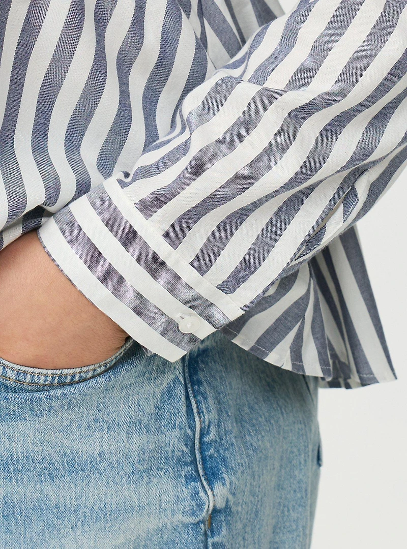 Button-Down Peplum Shirt