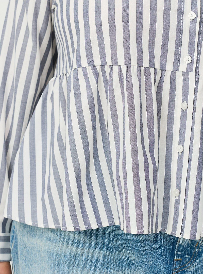 Button-Down Peplum Shirt