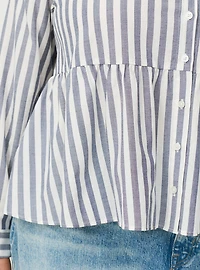Button-Down Peplum Shirt