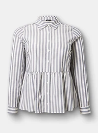 Button-Down Peplum Shirt