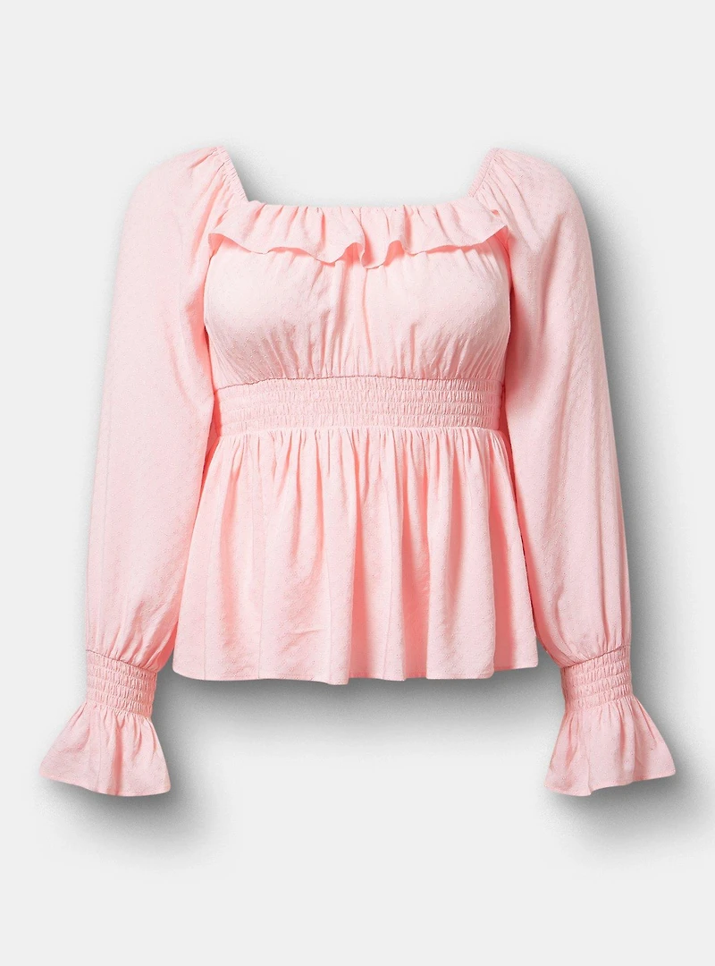 Ruffle Smocked Waist Top