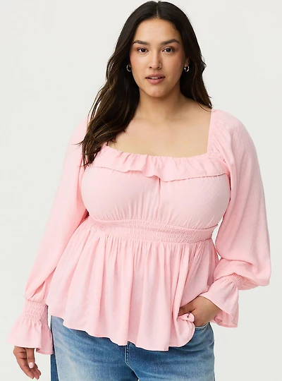 Ruffle Smocked Waist Top