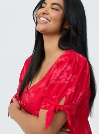 Button Down Challis Midi Dress