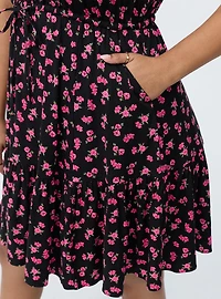 Tiered Challis Mini Dress