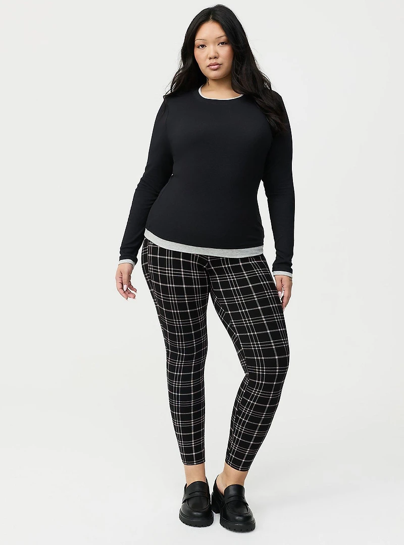 Cotton Modal Rib 2fer Layering Long Sleeve Tee