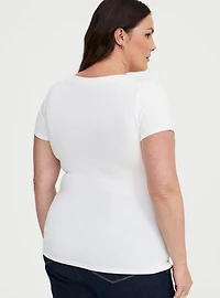 Fitted Cotton V-Neck Tee