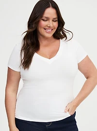 Fitted Cotton V-Neck Tee