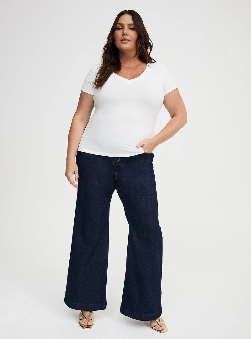 Fitted Cotton V-Neck Tee