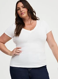 Fitted Cotton V-Neck Tee