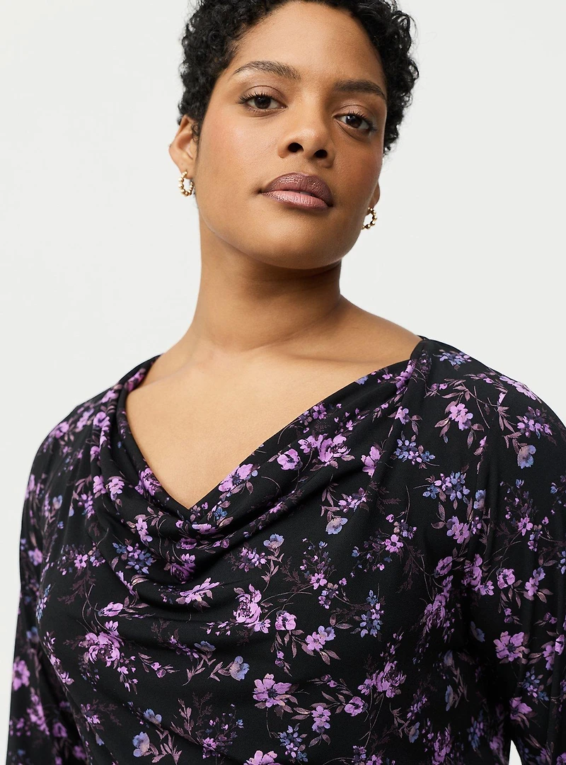 Cowl Neck Long Sleeve Top