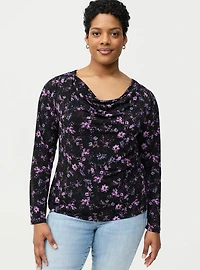 Cowl Neck Long Sleeve Top