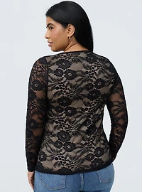 Stretch Lace Long Sleeve Top
