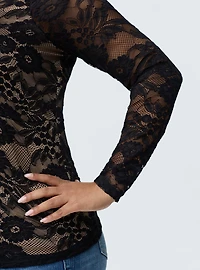 Stretch Lace Long Sleeve Top