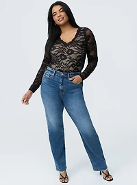 Stretch Lace Long Sleeve Top