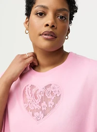 Heart Cutout Cotton Relaxed Crew Tee