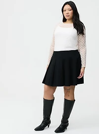 Sheer Mesh Swiss Dot & Heart Crew Top