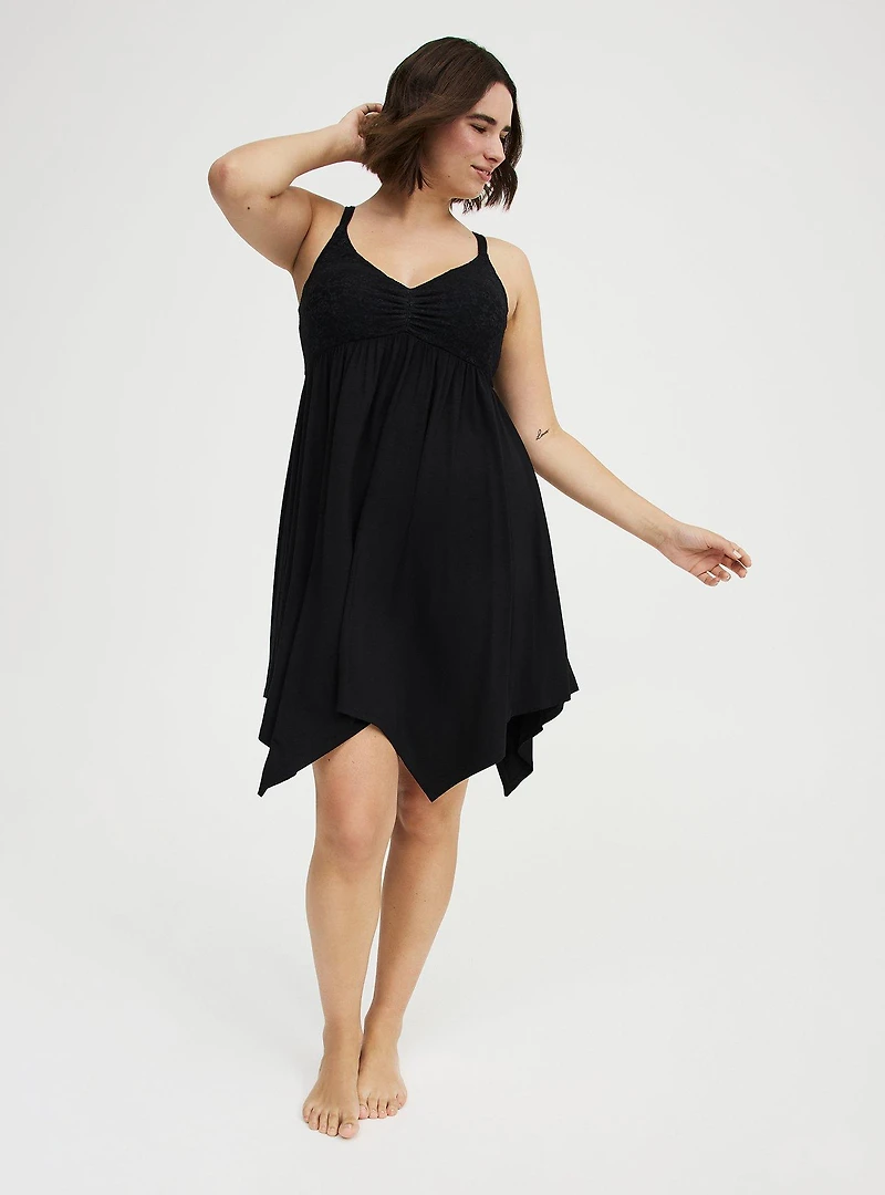 Super Soft Lace Bodice Babydoll Sleep Gown