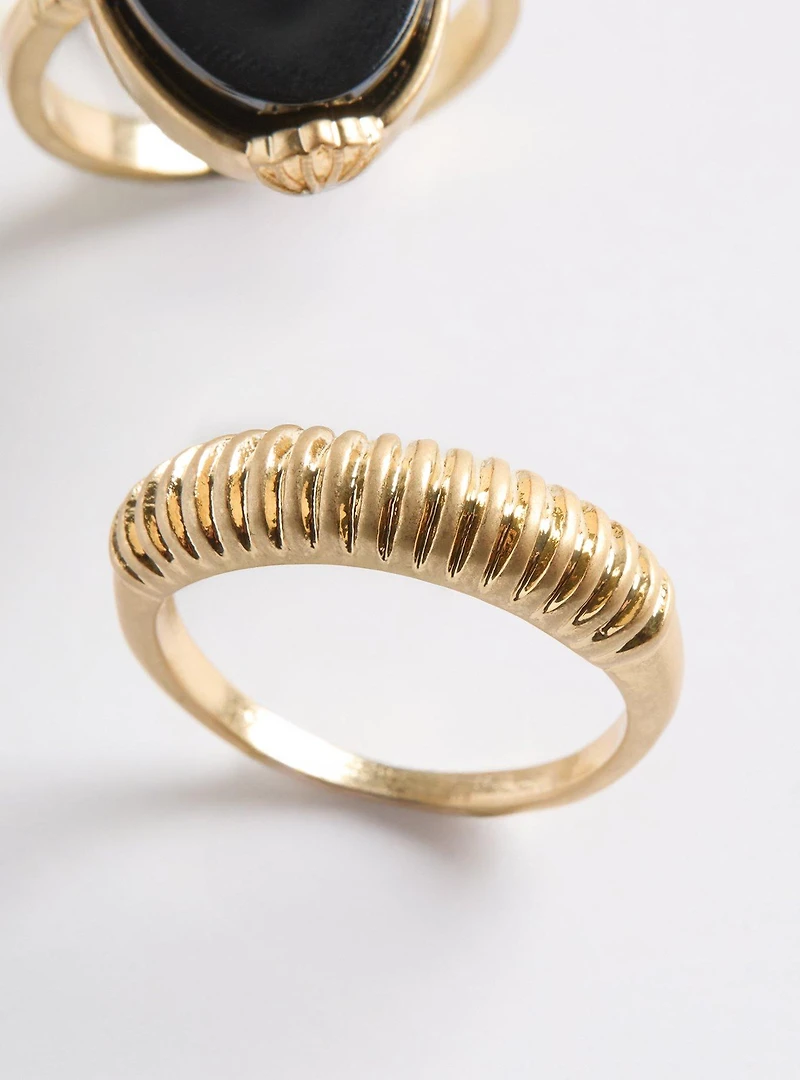 Rope Stone Ring Set
