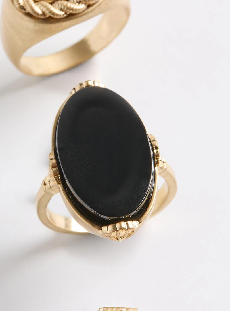 Rope Stone Ring Set