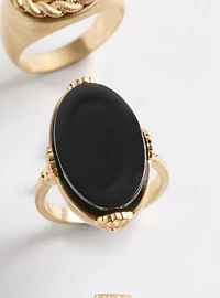 Rope Stone Ring Set
