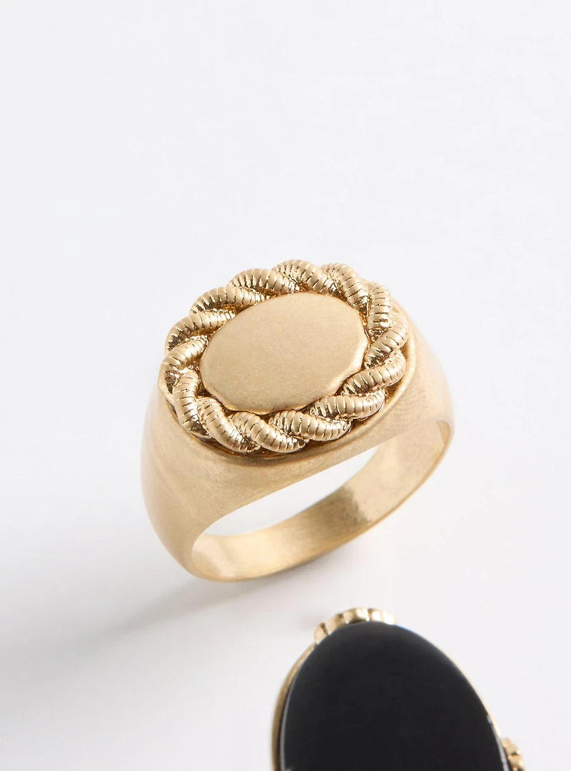 Rope Stone Ring Set