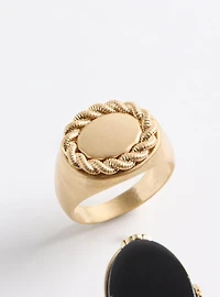 Rope Stone Ring Set