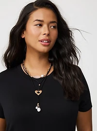 Heart Cord Layered Necklace
