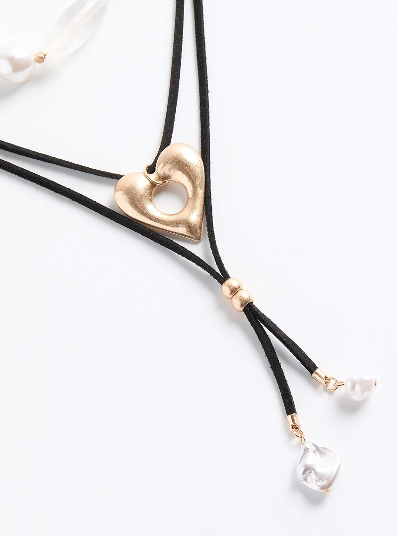 Heart Cord Layered Necklace