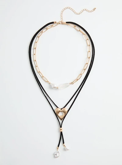 Heart Cord Layered Necklace