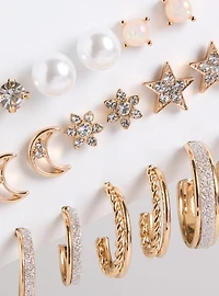 Celestial Stud Hoop Set