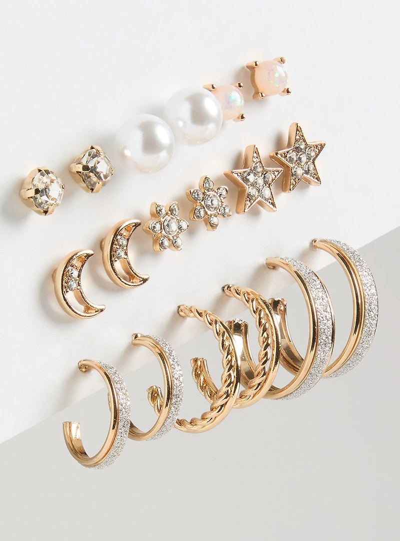 Celestial Stud Hoop Set