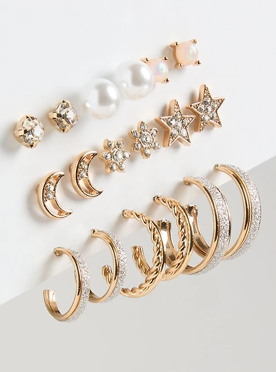 Celestial Stud Hoop Set