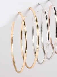 Smooth Hoop Earring Set