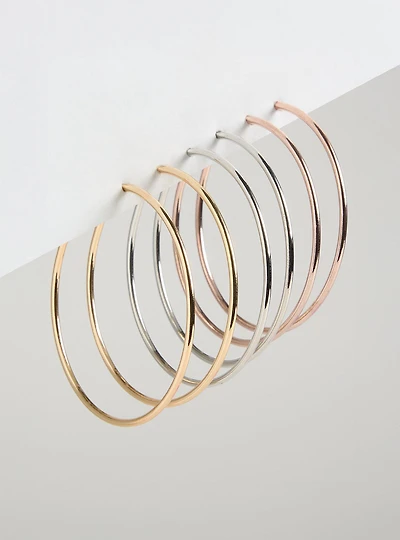 Smooth Hoop Earring Set