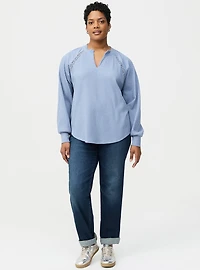 Waffle Crochet Inset Top