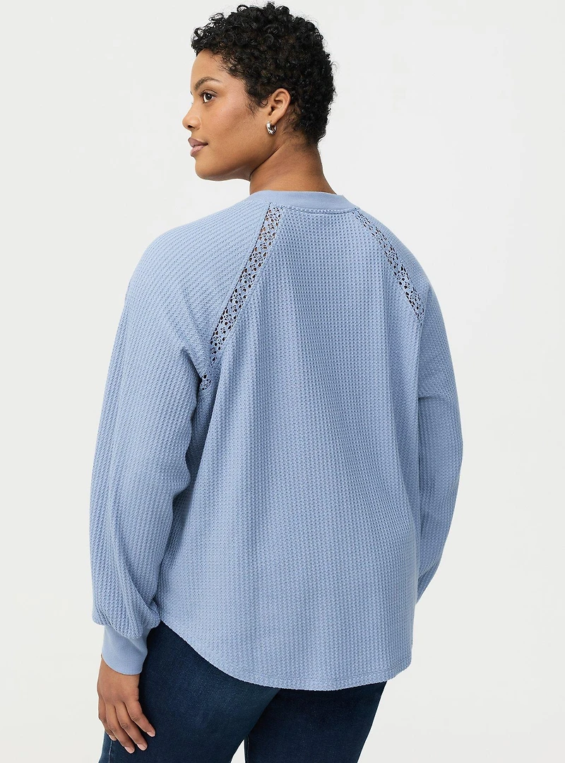 Waffle Crochet Inset Top