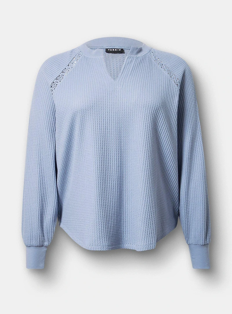 Waffle Crochet Inset Top