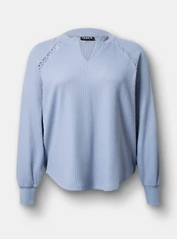 Waffle Crochet Inset Top