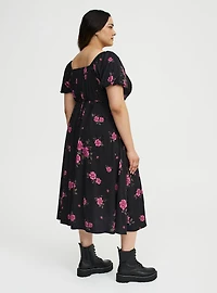 Puff Sleeve Midi Dress