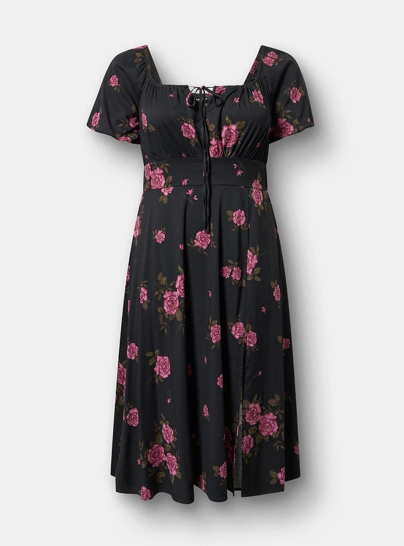 Puff Sleeve Midi Dress
