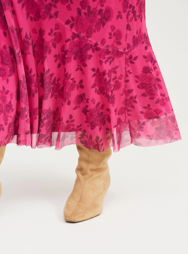 Flutter Sleeve Tie Front Maxi Dress