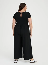 Rib Knit Wide Leg Jumpsuit