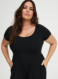 Rib Knit Wide Leg Jumpsuit